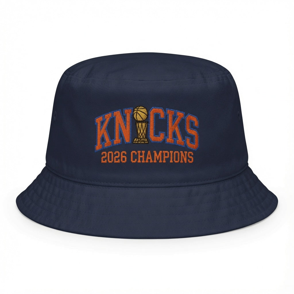 New York Knicks Bucket Hat | Knicks Championship Bucket Hat | 2026 NBA Champions Embroidered | NY Basketball Fan Gift