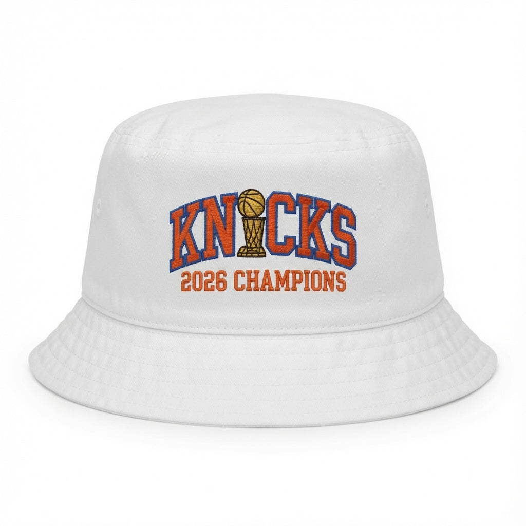 New York Knicks Bucket Hat | Knicks Championship Bucket Hat | 2026 NBA Champions Embroidered | NY Basketball Fan Gift