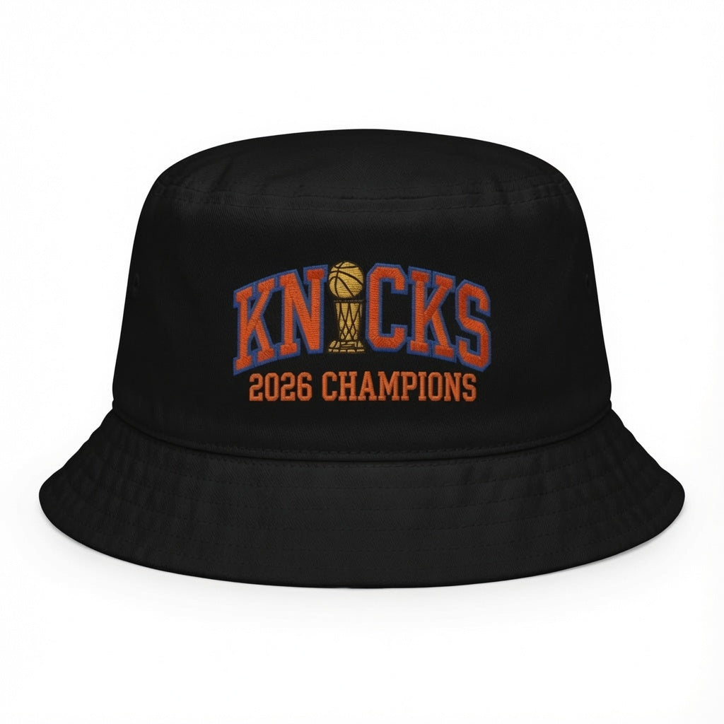 New York Knicks Bucket Hat | Knicks Championship Bucket Hat | 2026 NBA Champions Embroidered | NY Basketball Fan Gift