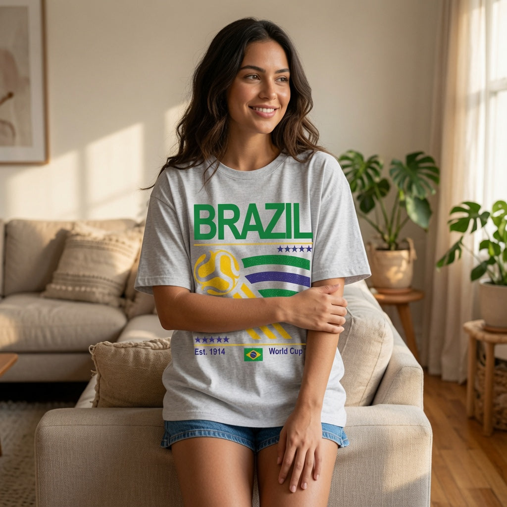 Brazil Retro Football and World Cup Shirt