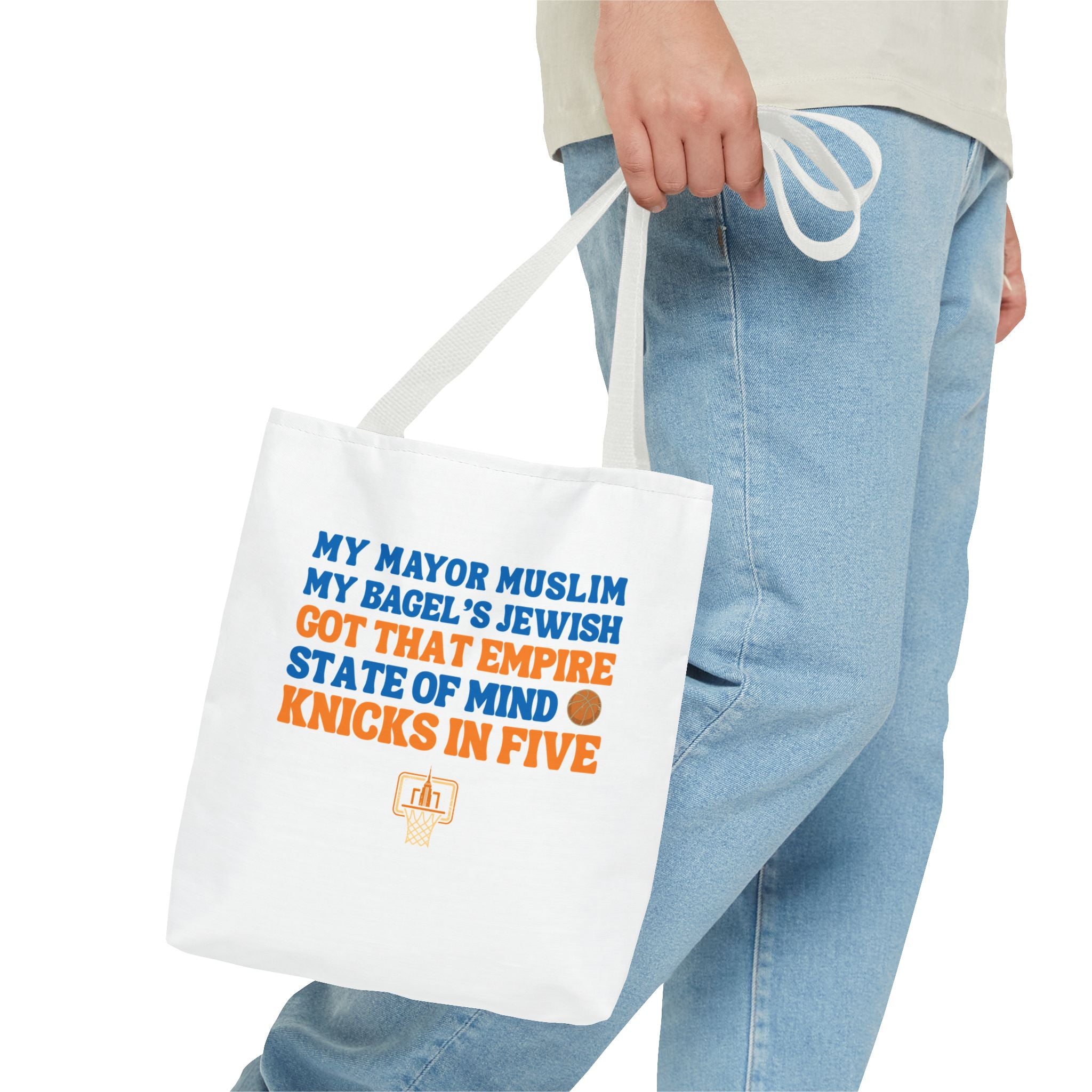 My Mayor Muslim Knicks In Five Tote Bag | NY Knicks Championship 2026 Fan-Art | Basketball Gift