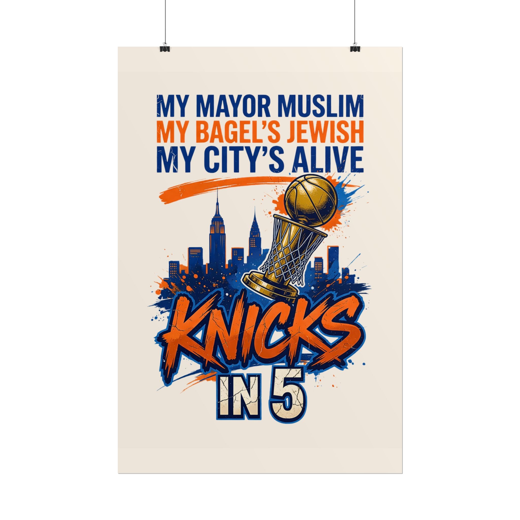 Knicks In 5 Champions Poster | My Mayor Muslim My Bagel's Jewish