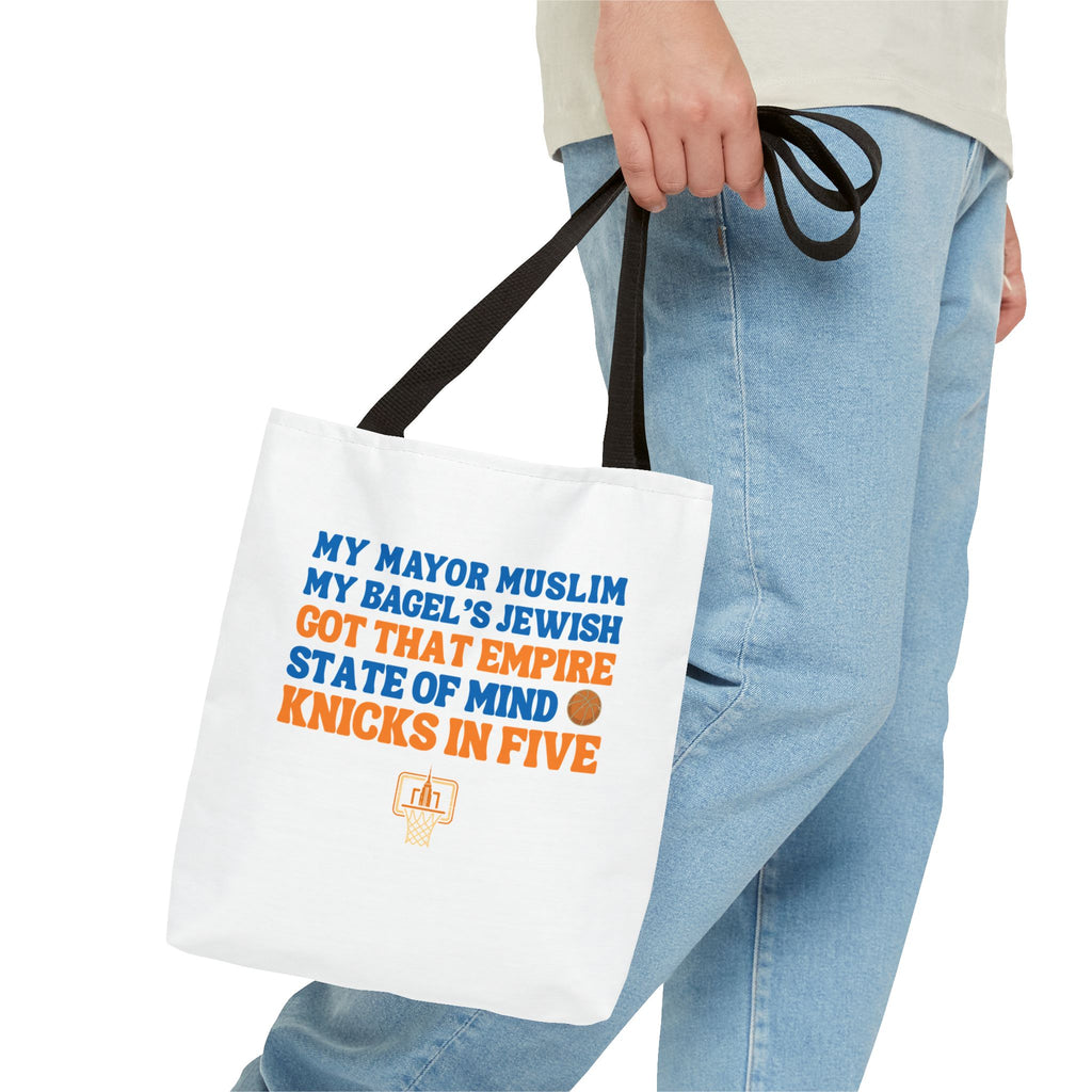 My Mayor Muslim Knicks In Five Tote Bag | NY Knicks Championship 2026 Fan-Art | Basketball Gift
