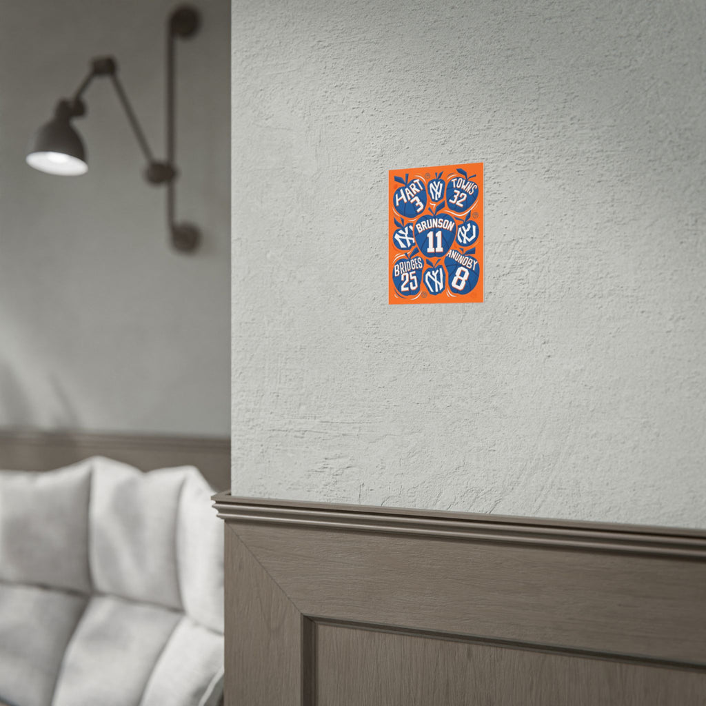 New York Knicks 2026 Championship Wall Art | Brunson and Team Retro Print