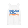 My Mayor Muslim My Bagel's Jewish The Pope's On Our Side Knicks In Five Tank Top | NY Knicks 2026 Championship Funny Tank | NYC Parade