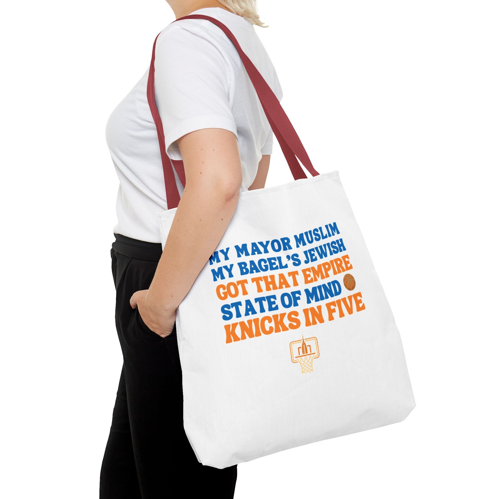 My Mayor Muslim Knicks In Five Tote Bag | NY Knicks Championship 2026 Fan-Art | Basketball Gift