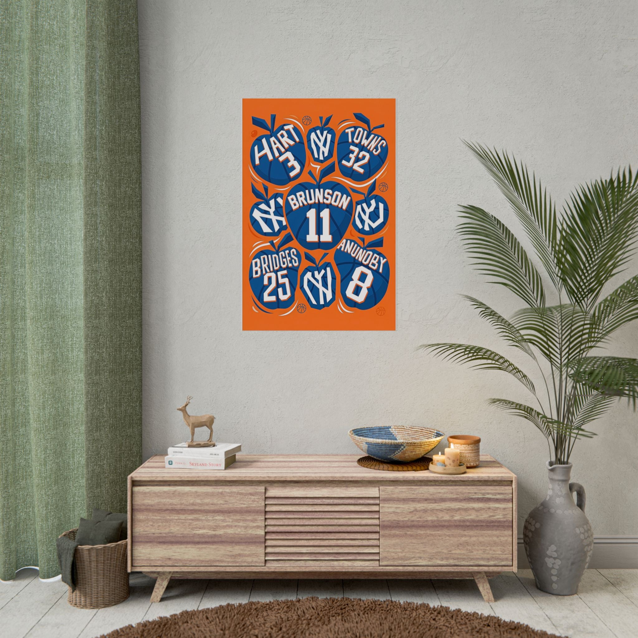 New York Knicks 2026 Championship Wall Art | Brunson and Team Retro Print