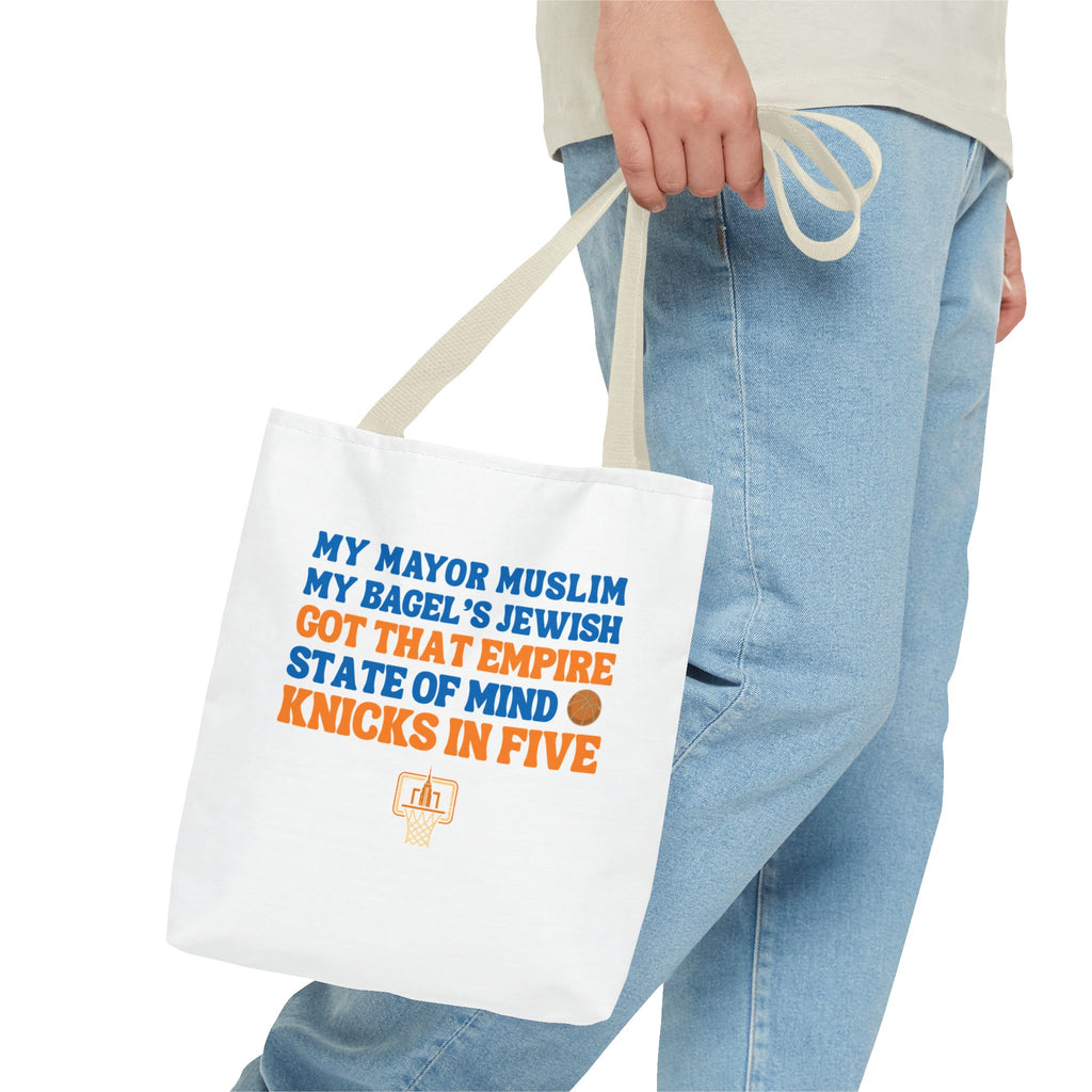 My Mayor Muslim Knicks In Five Tote Bag | NY Knicks Championship 2026 Fan-Art | Basketball Gift