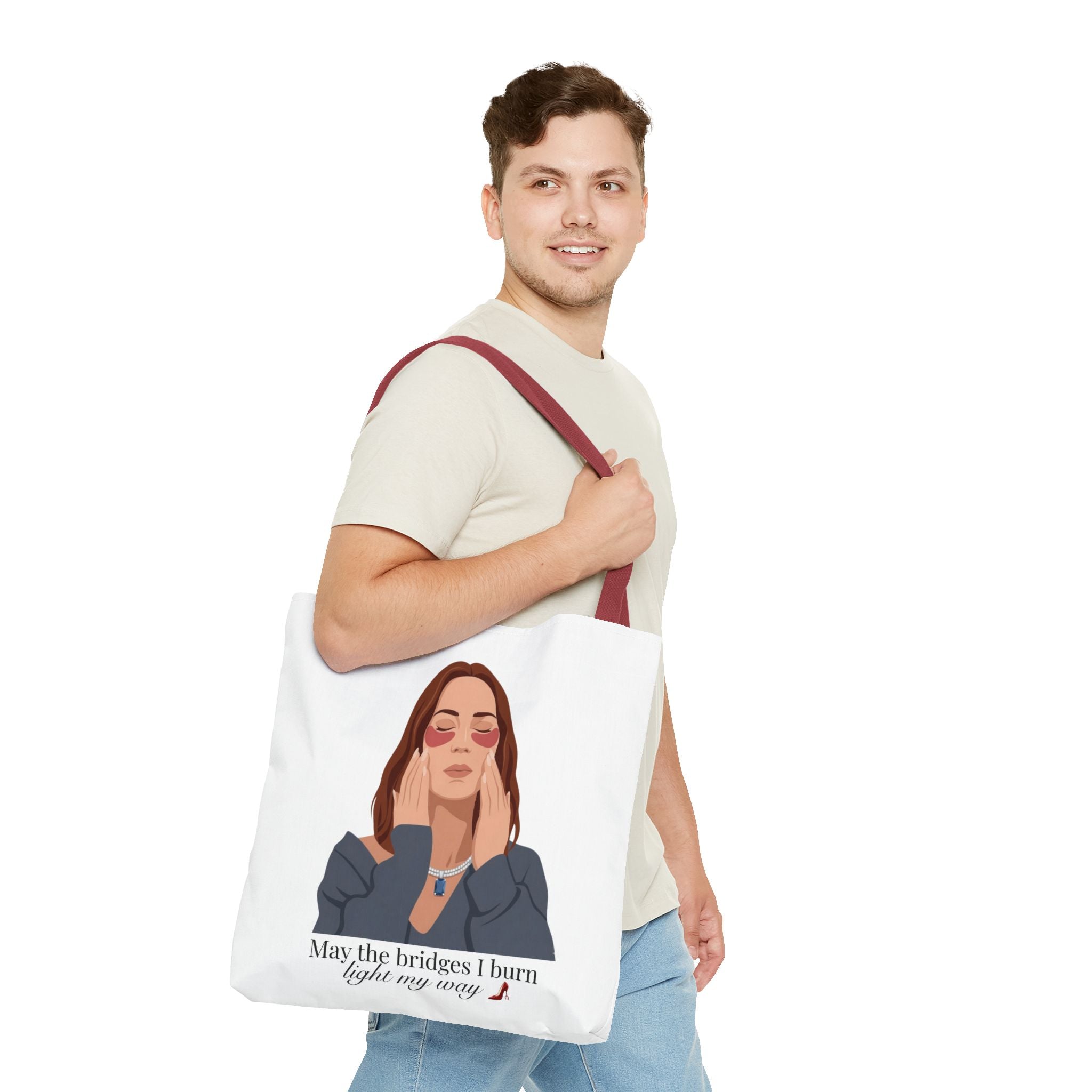 "May the Bridges I Burn Light My Way" Tote - White | Devil Wears Prada Inspired