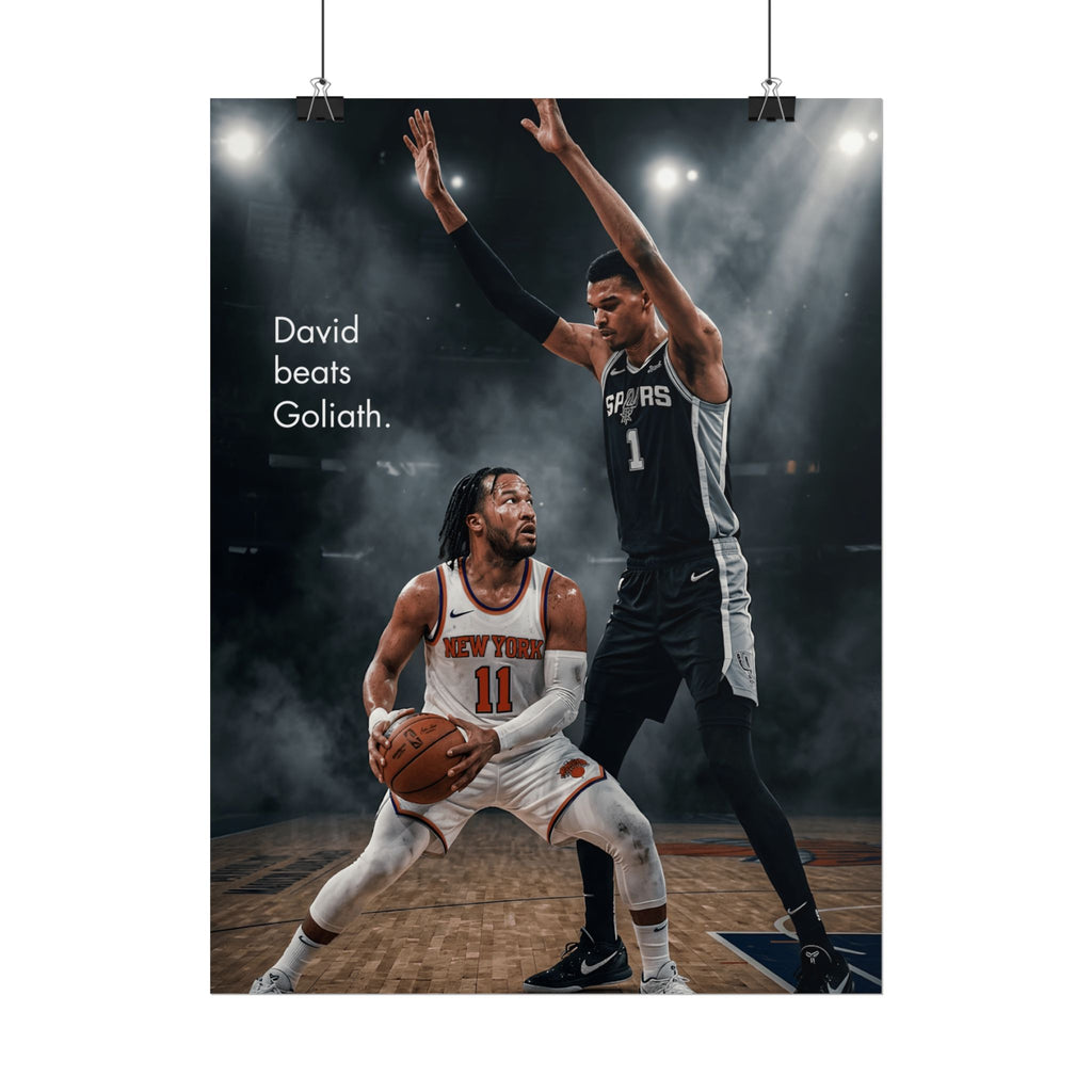 Knicks David Beats Goliath Poster | Jalen Brunson Wall Art