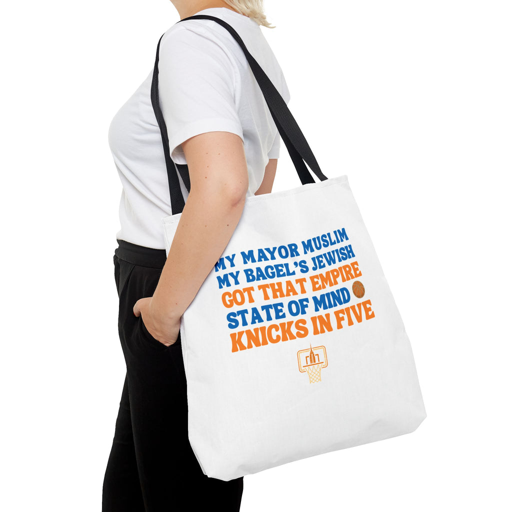 My Mayor Muslim Knicks In Five Tote Bag | NY Knicks Championship 2026 Fan-Art | Basketball Gift