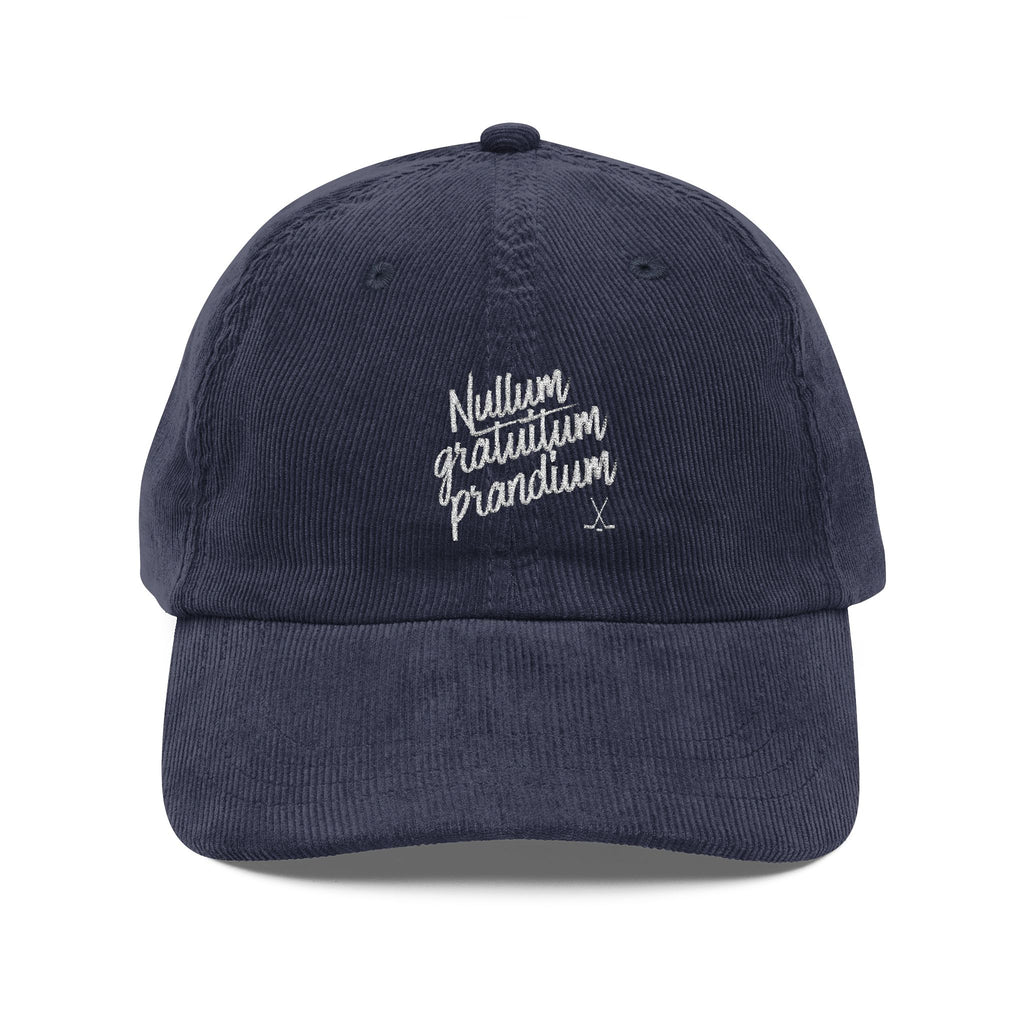 Nullum Gratuitum Prandium (Garrett Graham Tattoo) Vintage Corduroy Cap | Off Campus Inspired Embroidered Hat