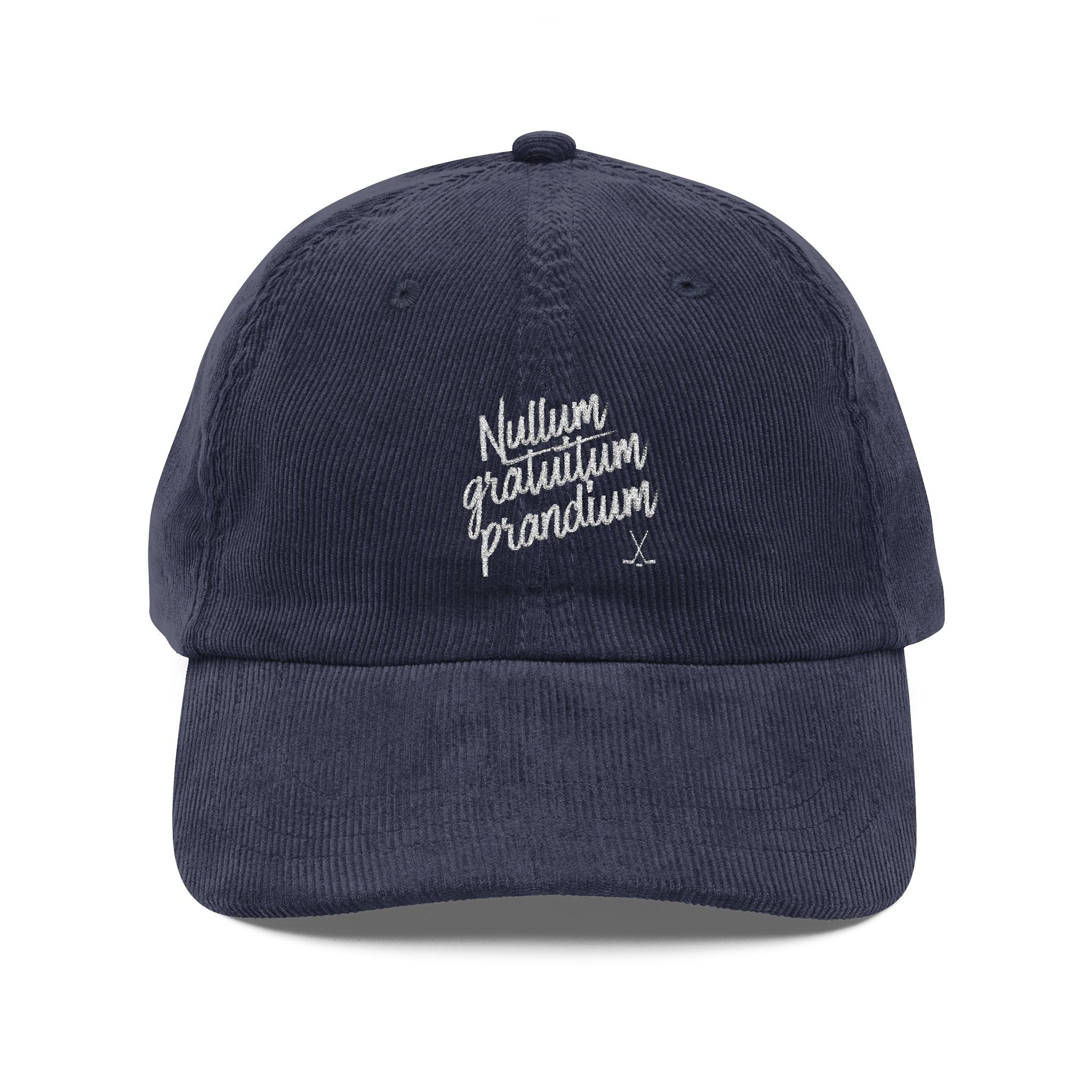 Nullum Gratuitum Prandium (Garrett Graham Tattoo) Vintage Corduroy Cap | Off Campus Inspired Embroidered Hat
