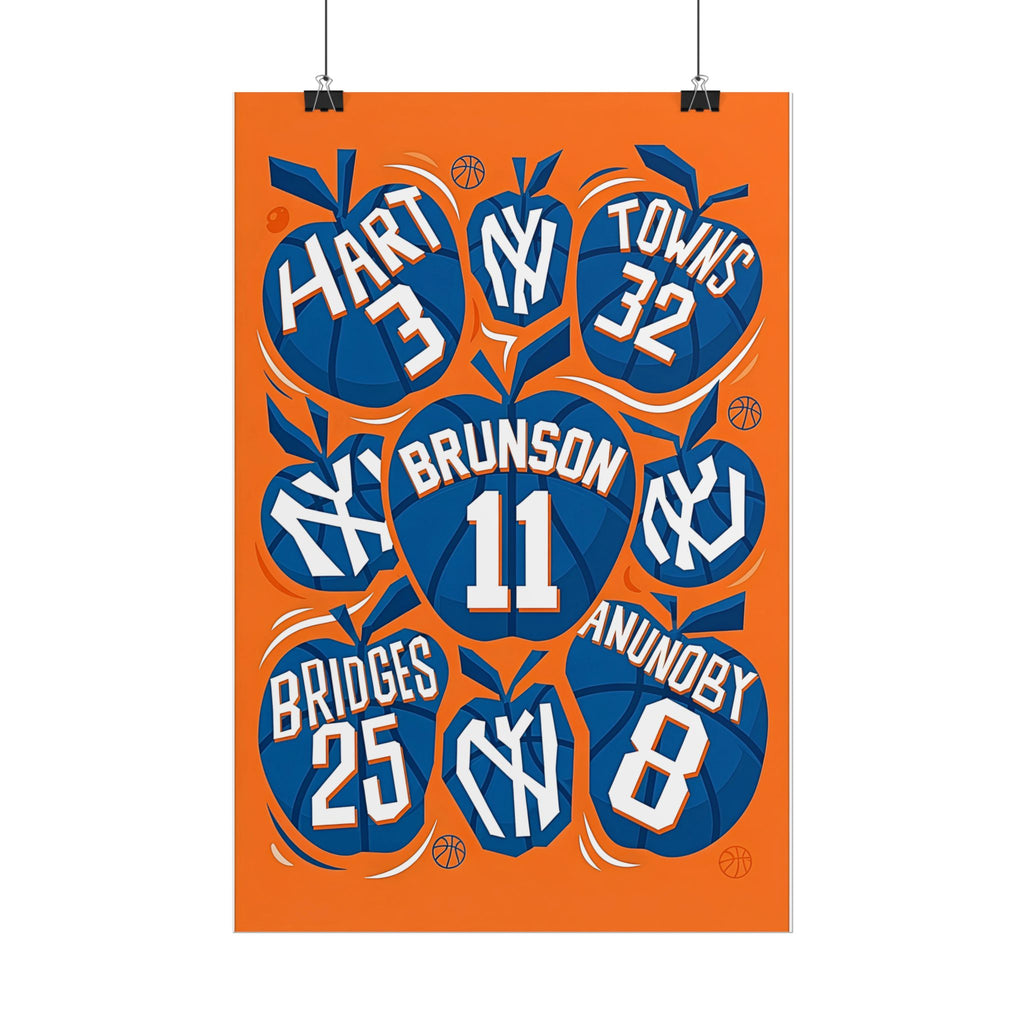 New York Knicks 2026 Championship Wall Art | Brunson and Team Retro Print