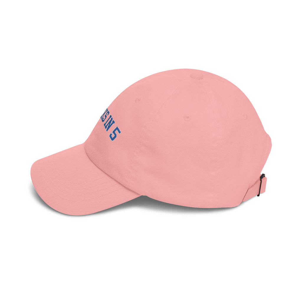 Knicks In 5 Dad Hat | Embroidered NY Basketball Cap | White Playoff Hat