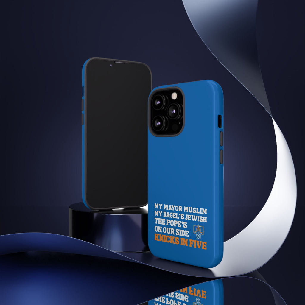 My Mayor Muslim Knicks In Five iPhone Case | My Bagel's Jewish The Pope's On Our Side NY Knicks 2026 Championship Funny Phone Cover