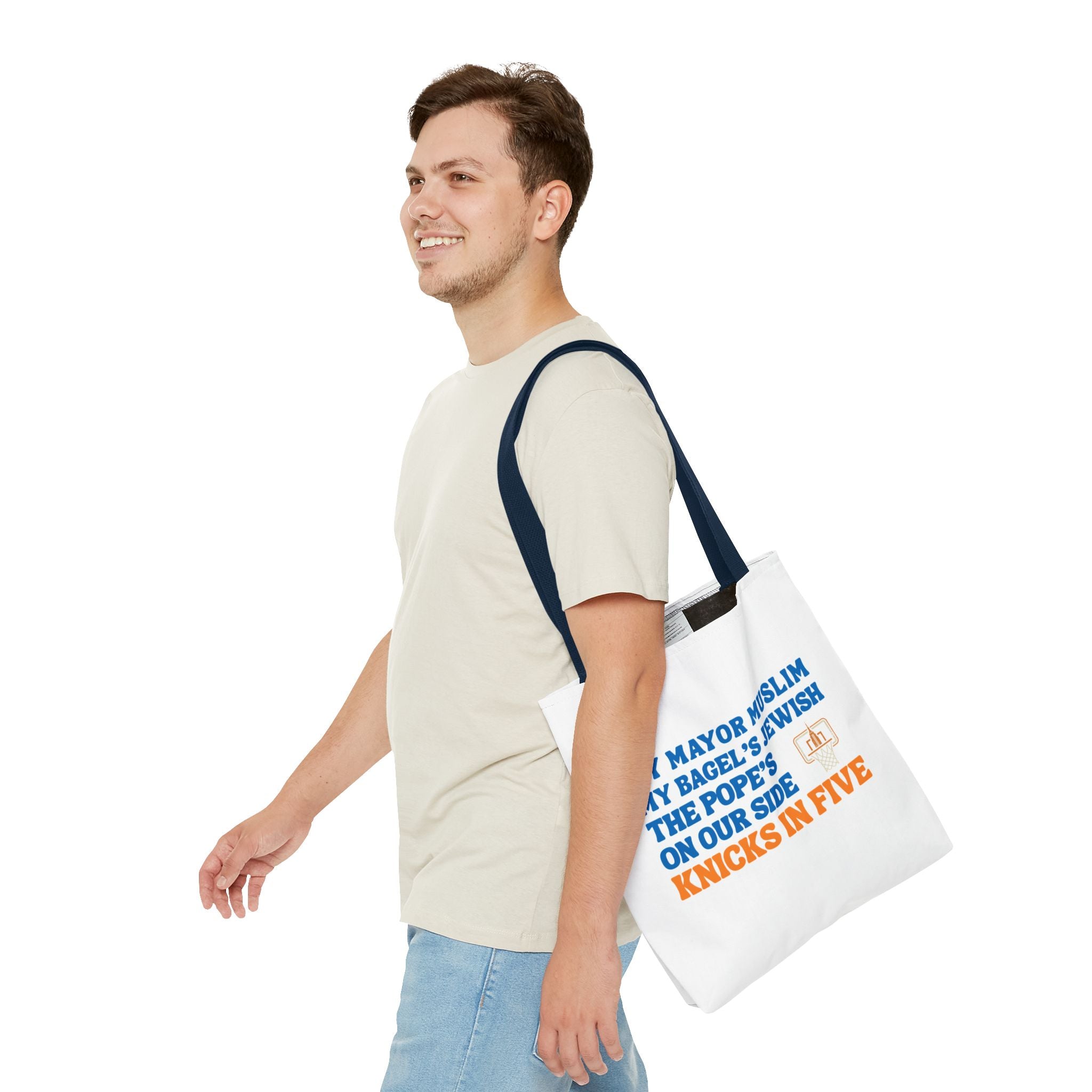 My Mayor Is Muslim My Bagel's Jewish The Pope Is On Our Side Knicks In Five Totebag | Knicks NBA Champions 2026 | New York City Parade