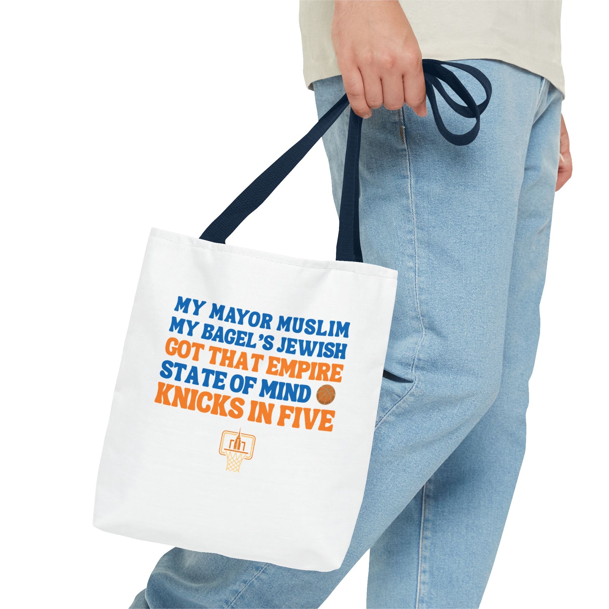 My Mayor Muslim Knicks In Five Tote Bag | NY Knicks Championship 2026 Fan-Art | Basketball Gift
