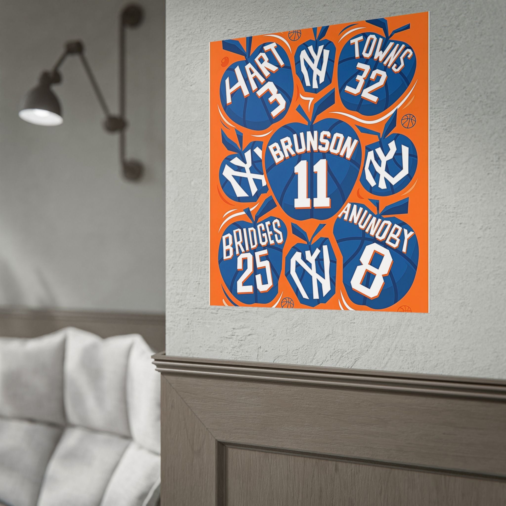 New York Knicks 2026 Championship Wall Art | Brunson and Team Retro Print