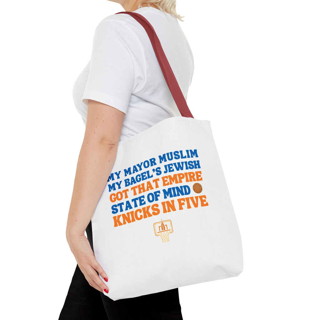 My Mayor Muslim Knicks In Five Tote Bag | NY Knicks Championship 2026 Fan-Art | Basketball Gift