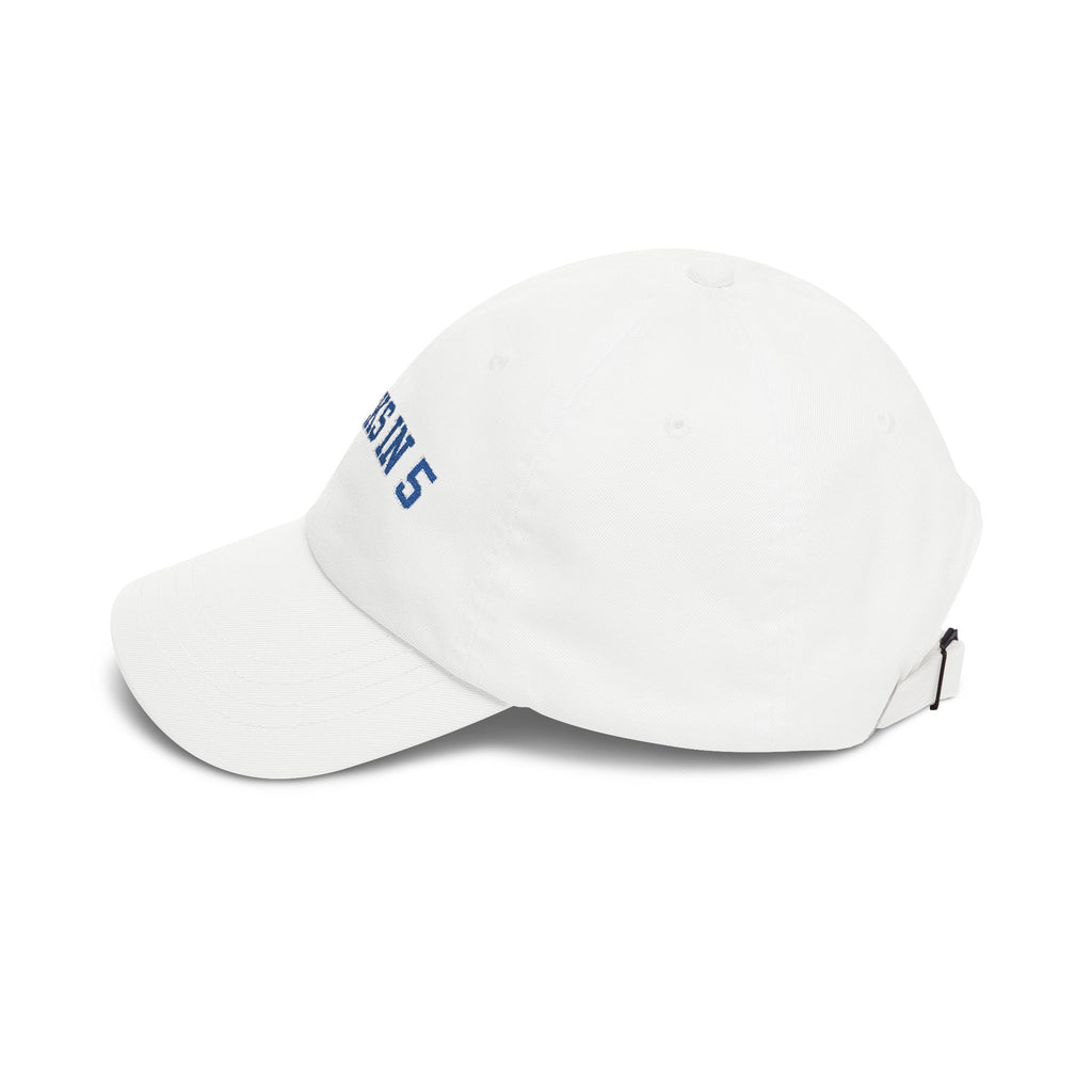 Knicks In 5 Dad Hat | Embroidered NY Basketball Cap | White Playoff Hat