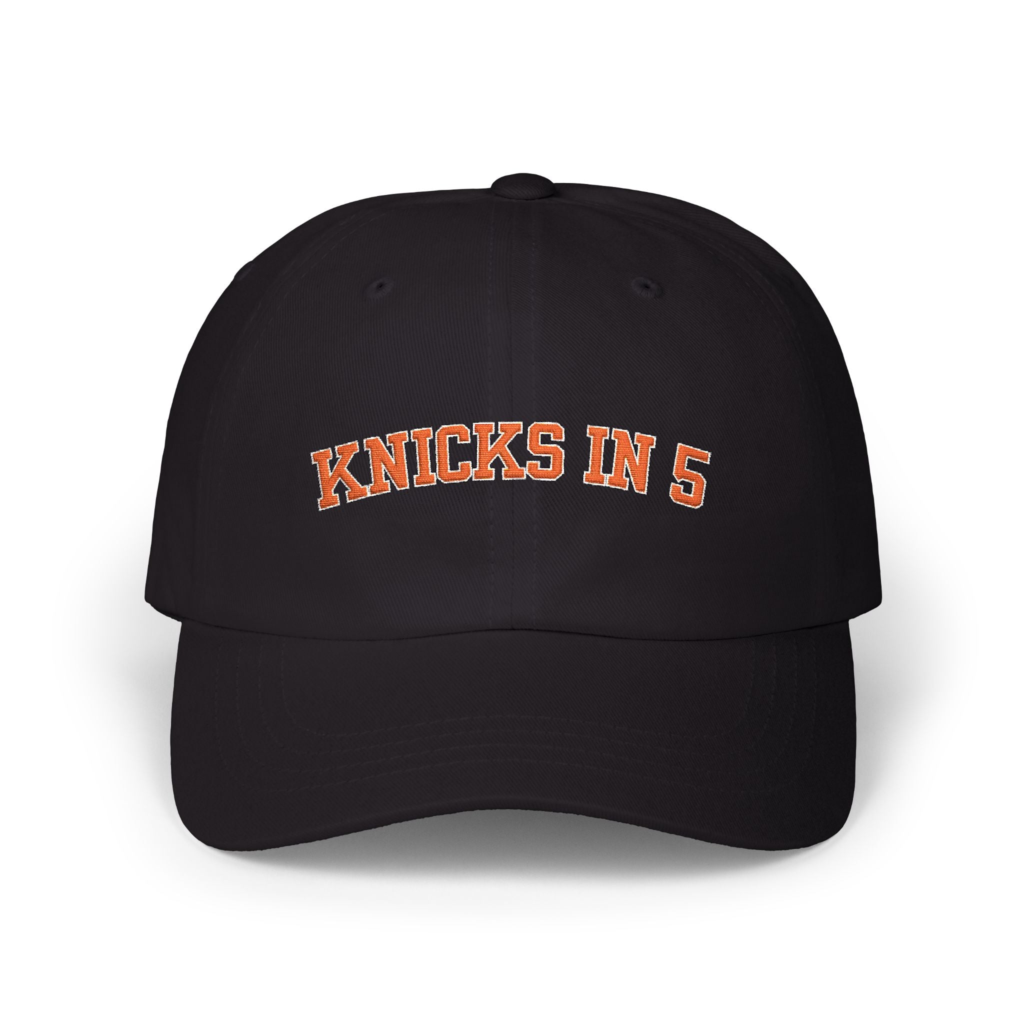 Knicks In 5 Dad Cap | Embroidered NY Basketball Hat | Playoff Hype Gift