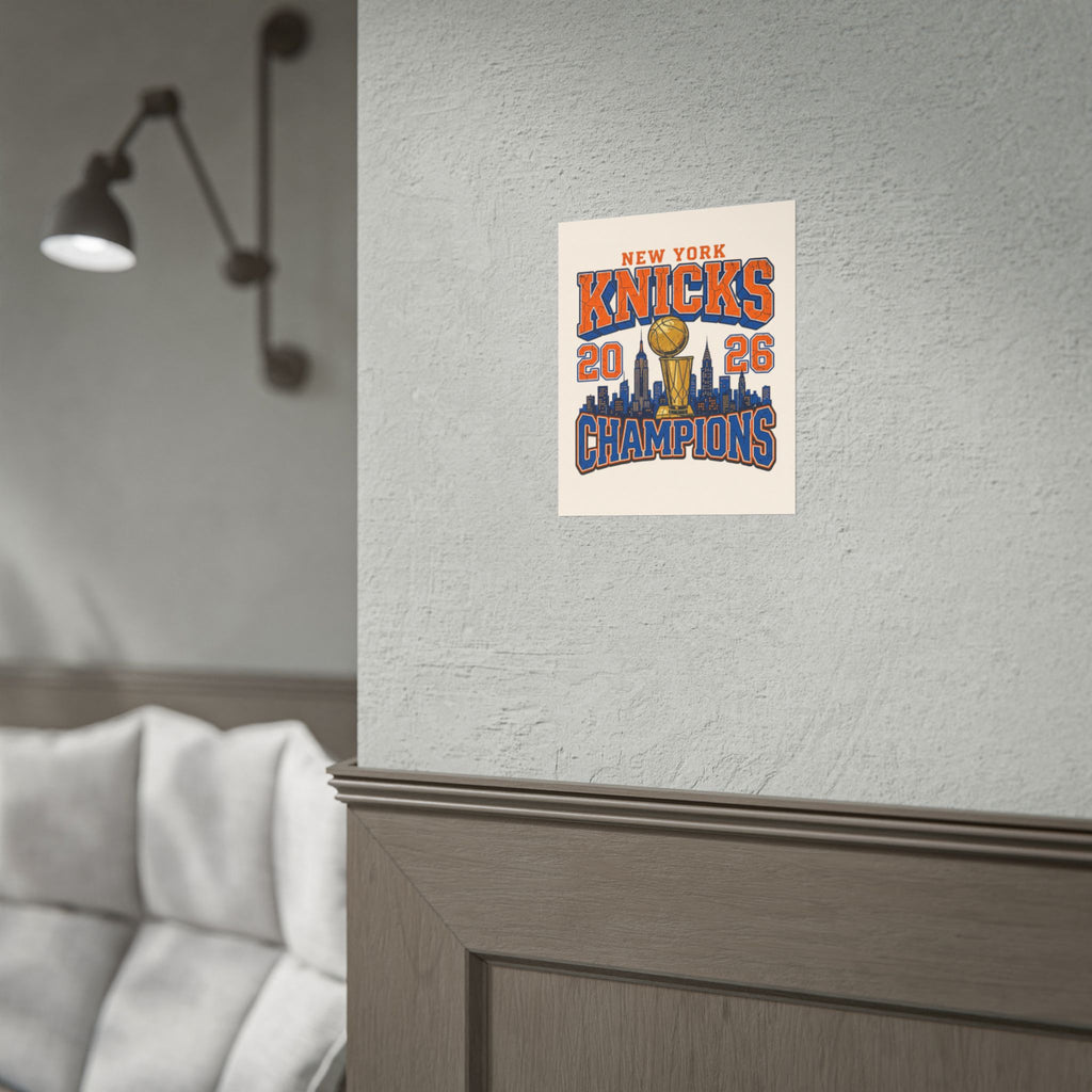 New York Knicks 2026 Champions Wall Art | Retro Skyline Poster