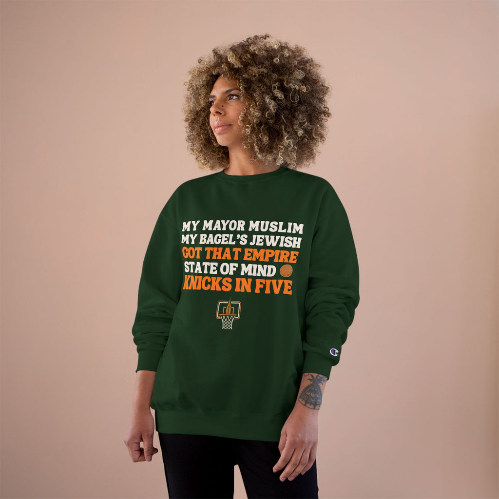 My Mayor Muslim Knicks In Five Champion Sweatshirt | NY Knicks Championship Fan Crewneck | Empire State of Mind Basketball Sweater Gift