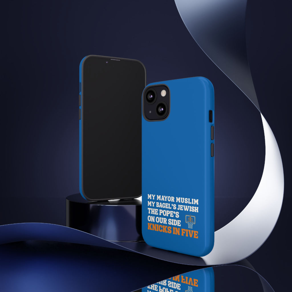 My Mayor Muslim Knicks In Five iPhone Case | My Bagel's Jewish The Pope's On Our Side NY Knicks 2026 Championship Funny Phone Cover