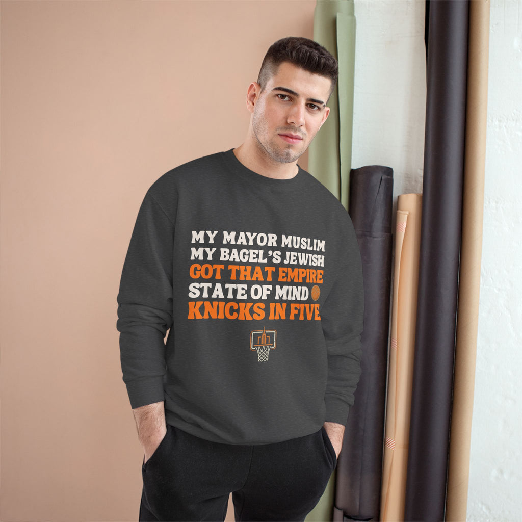 My Mayor Muslim Knicks In Five Champion Sweatshirt | NY Knicks Championship Fan Crewneck | Empire State of Mind Basketball Sweater Gift