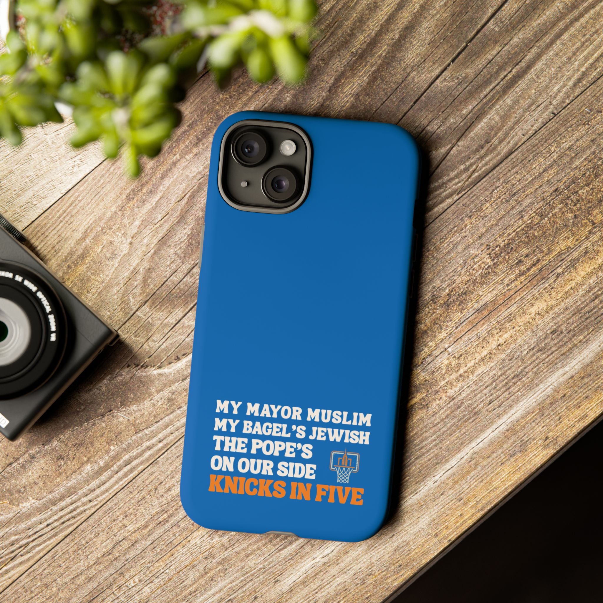 My Mayor Muslim Knicks In Five iPhone Case | My Bagel's Jewish The Pope's On Our Side NY Knicks 2026 Championship Funny Phone Cover