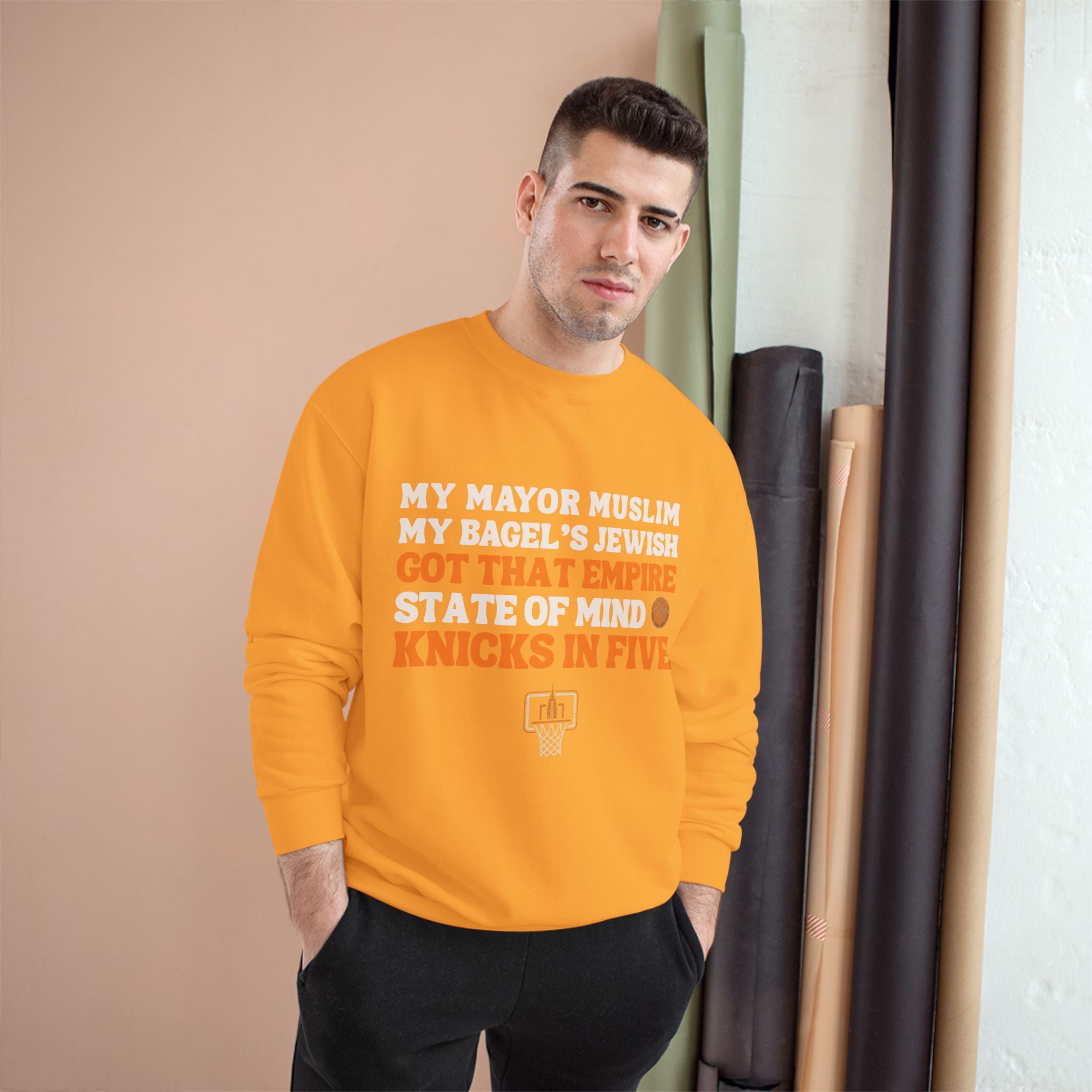 My Mayor Muslim Knicks In Five Champion Sweatshirt | NY Knicks Championship Fan Crewneck | Empire State of Mind Basketball Sweater Gift