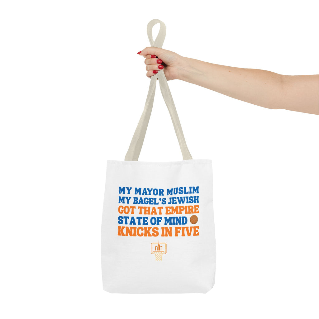 My Mayor Muslim Knicks In Five Tote Bag | NY Knicks Championship 2026 Fan-Art | Basketball Gift