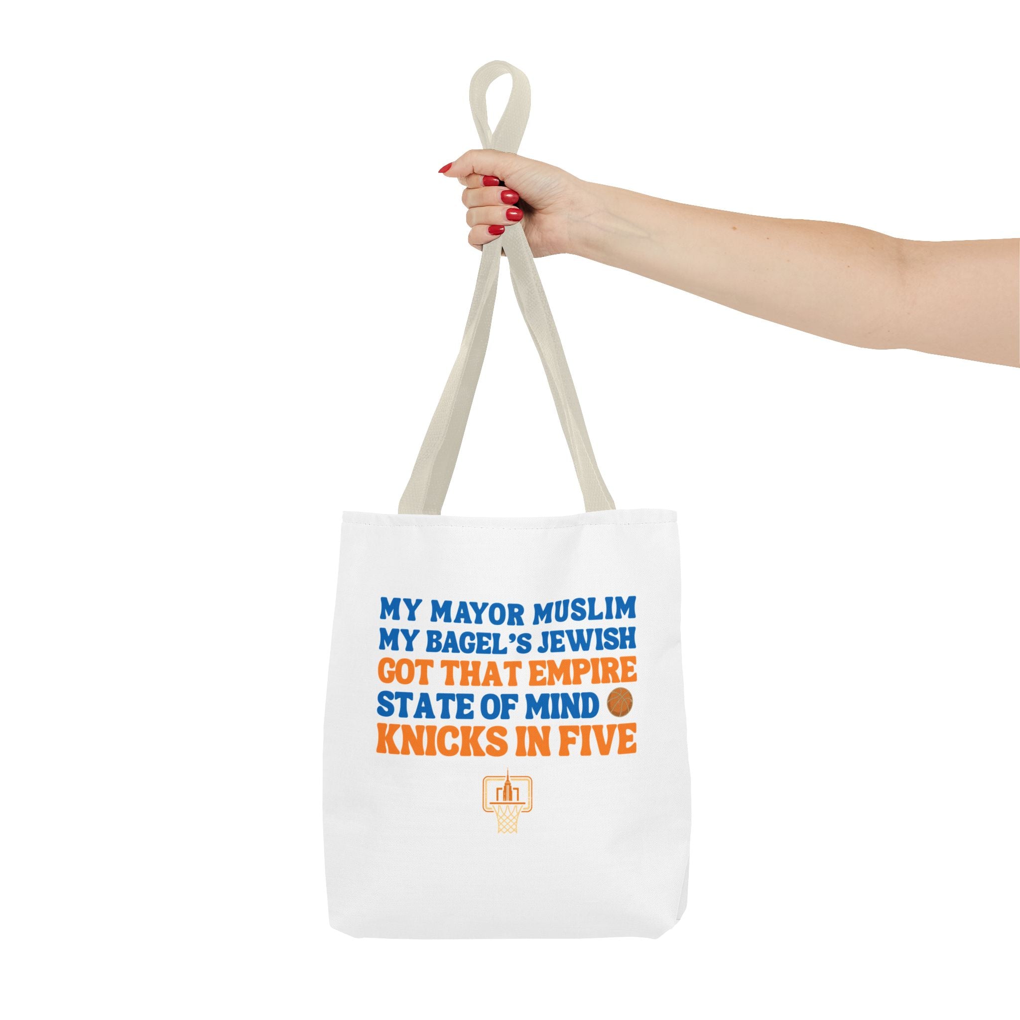 My Mayor Muslim Knicks In Five Tote Bag | NY Knicks Championship 2026 Fan-Art | Basketball Gift