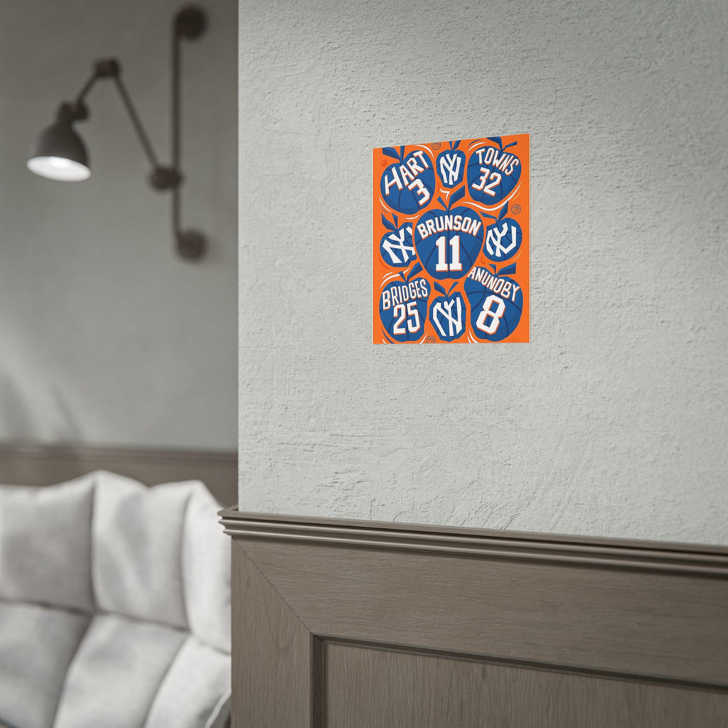 New York Knicks 2026 Championship Wall Art | Brunson and Team Retro Print
