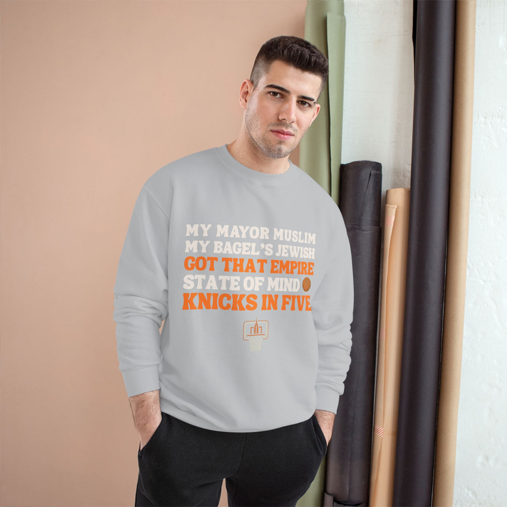My Mayor Muslim Knicks In Five Champion Sweatshirt | NY Knicks Championship Fan Crewneck | Empire State of Mind Basketball Sweater Gift
