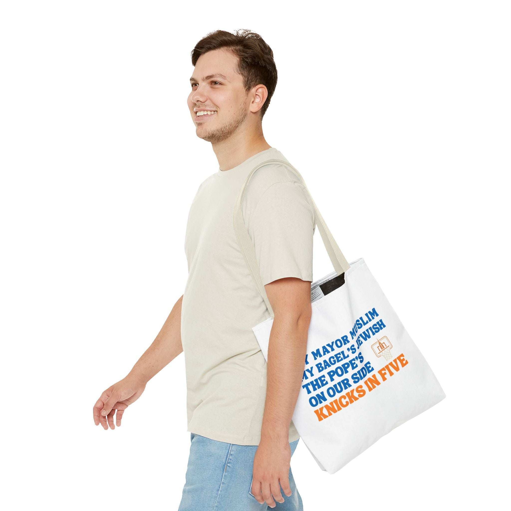 My Mayor Is Muslim My Bagel's Jewish The Pope Is On Our Side Knicks In Five Totebag | Knicks NBA Champions 2026 | New York City Parade
