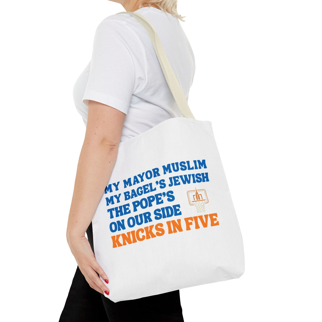 My Mayor Is Muslim My Bagel's Jewish The Pope Is On Our Side Knicks In Five Totebag | Knicks NBA Champions 2026 | New York City Parade