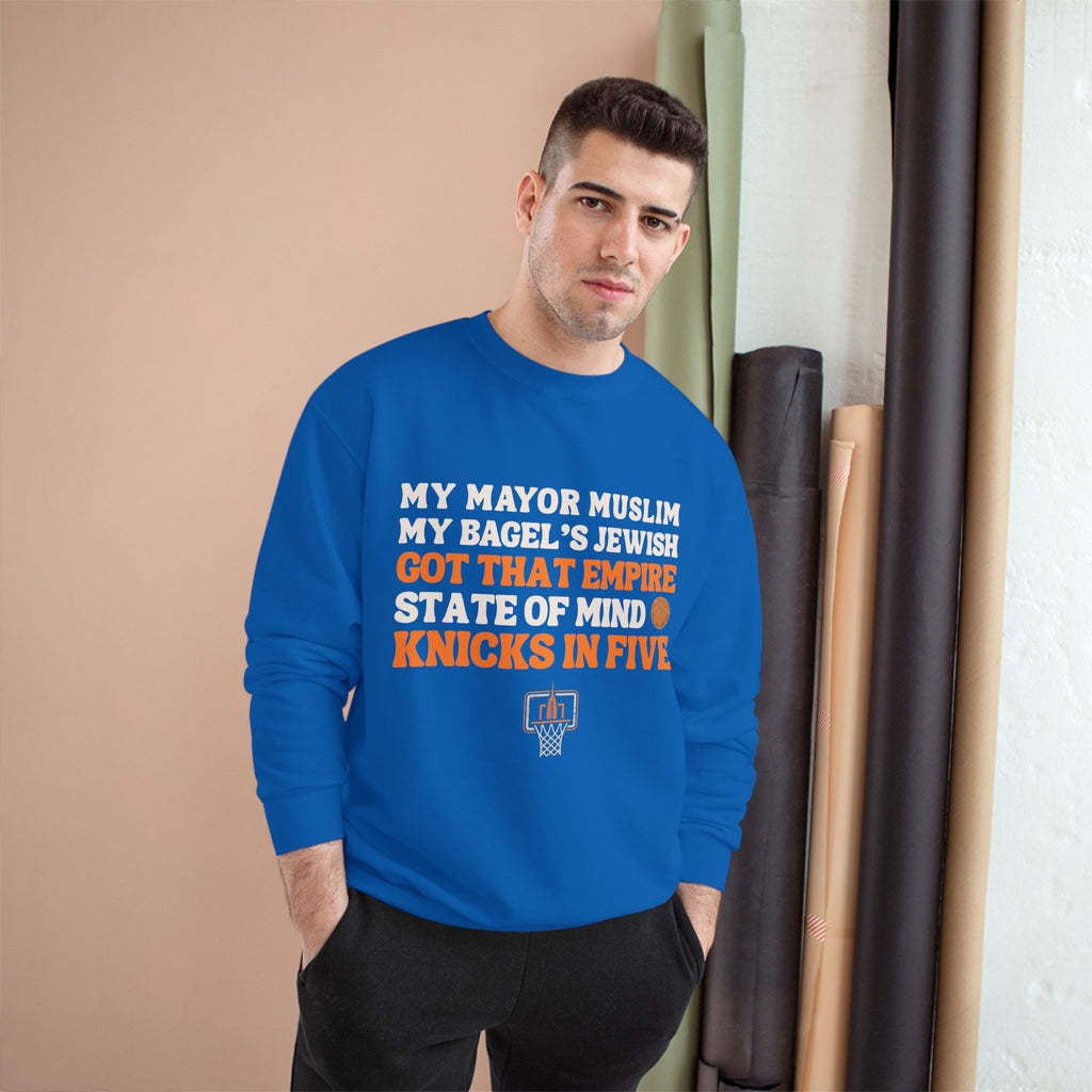 My Mayor Muslim Knicks In Five Champion Sweatshirt | NY Knicks Championship Fan Crewneck | Empire State of Mind Basketball Sweater Gift
