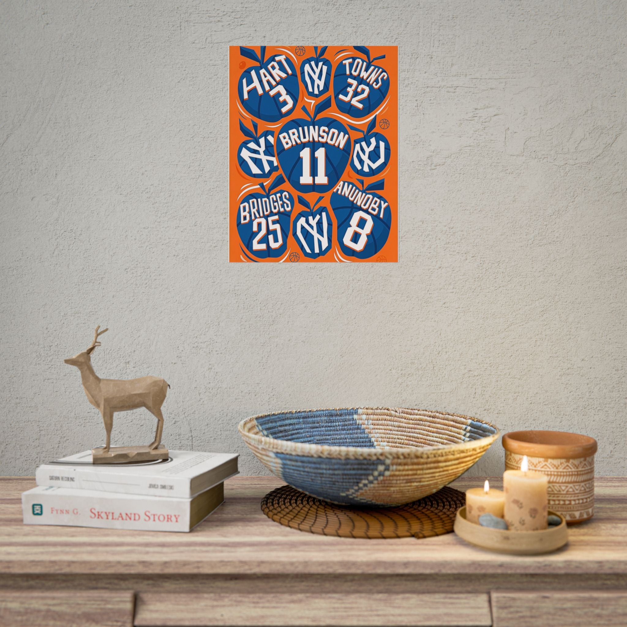 New York Knicks 2026 Championship Wall Art | Brunson and Team Retro Print