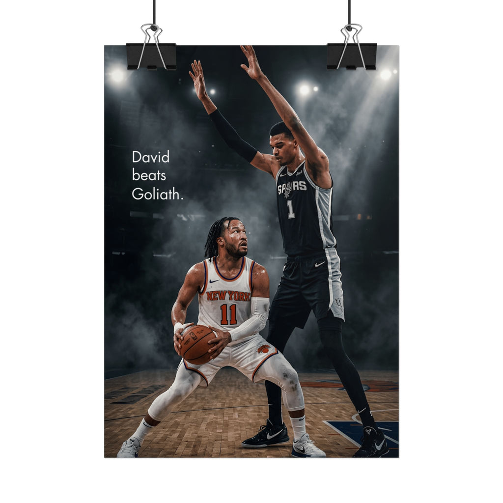Knicks David Beats Goliath Poster | Jalen Brunson Wall Art