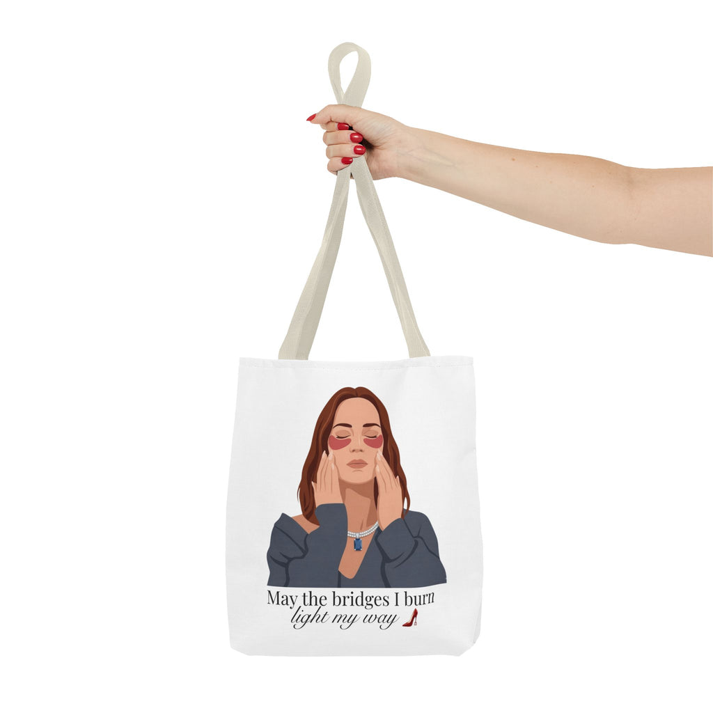 "May the Bridges I Burn Light My Way" Tote - White | Devil Wears Prada Inspired