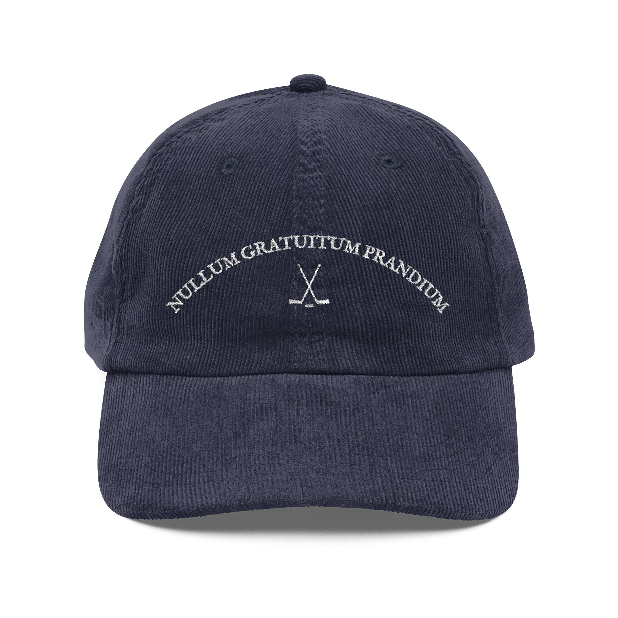 Nullum Gratuitum Prandium (Garrett Graham Tattoo) Vintage Corduroy Cap | Off Campus Inspired Embroidered Hat