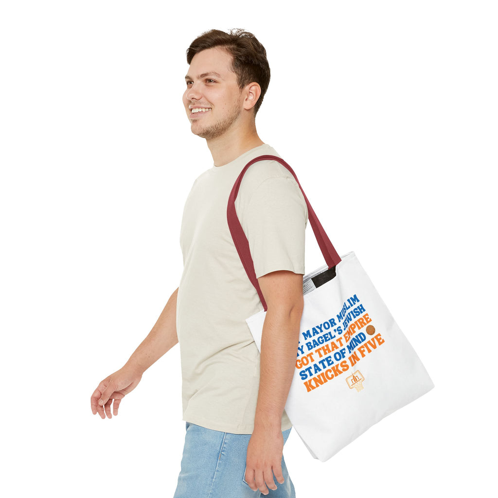 My Mayor Muslim Knicks In Five Tote Bag | NY Knicks Championship 2026 Fan-Art | Basketball Gift