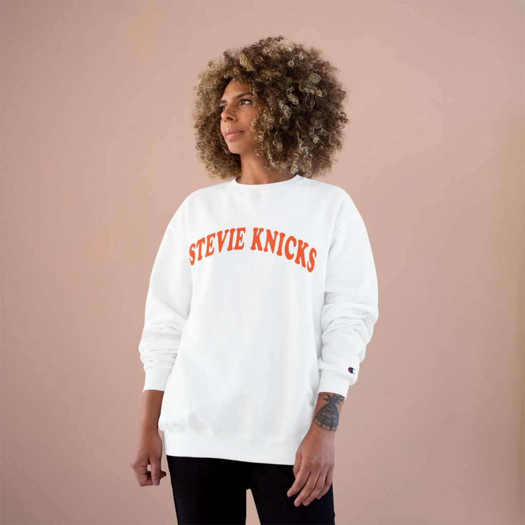 Stevie Knicks Champion Crewneck Sweatshirt | Viral NBA Knicks Swiftie Squad Sweatshirt