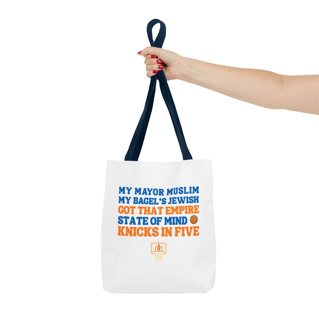 My Mayor Muslim Knicks In Five Tote Bag | NY Knicks Championship 2026 Fan-Art | Basketball Gift