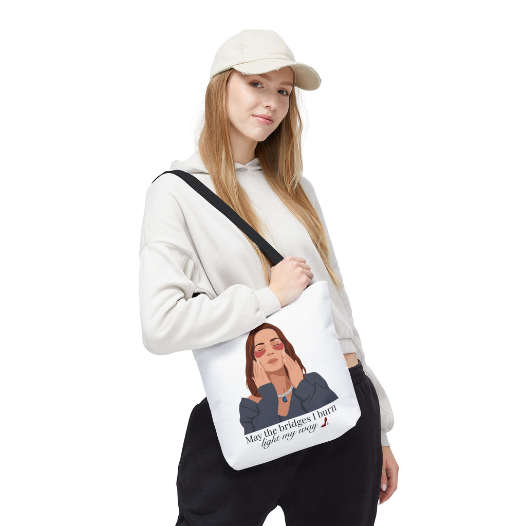 "May the Bridges I Burn Light My Way" Tote - White | Devil Wears Prada Inspired