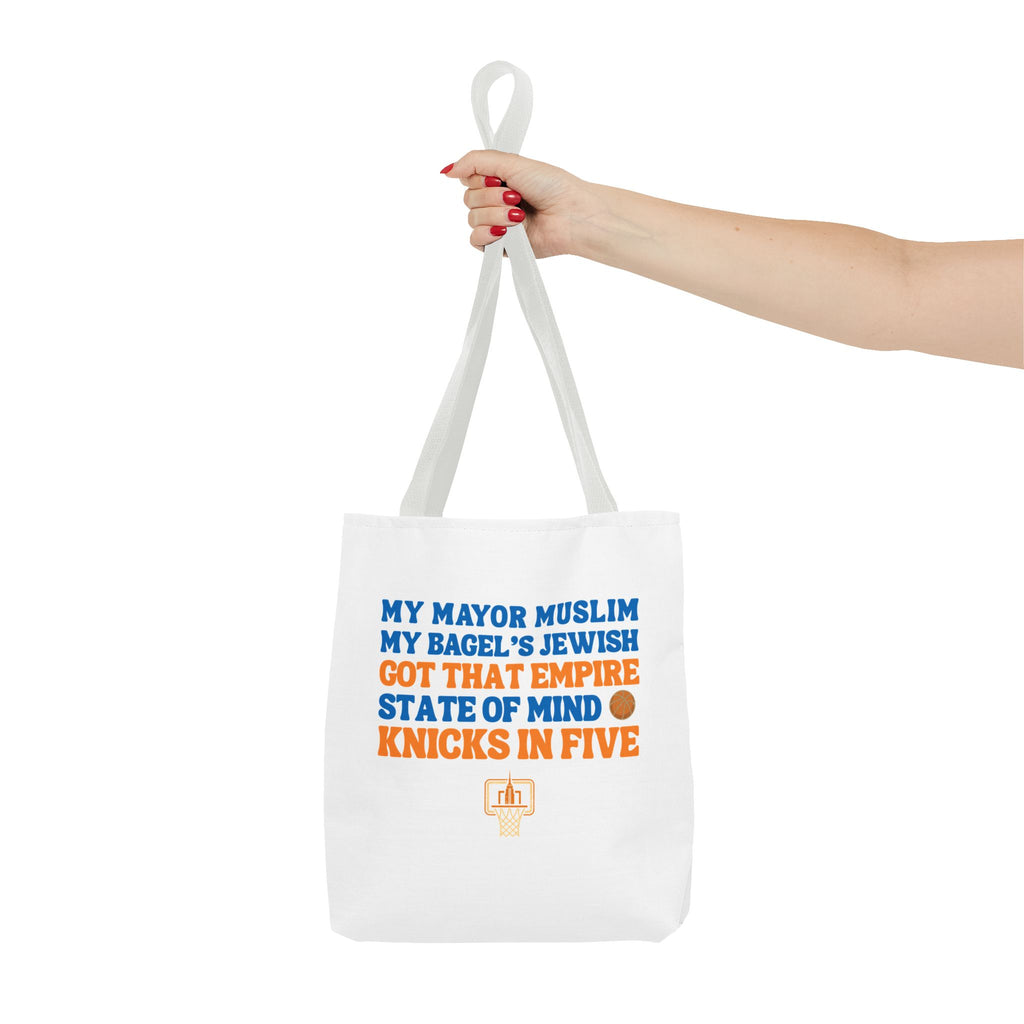 My Mayor Muslim Knicks In Five Tote Bag | NY Knicks Championship 2026 Fan-Art | Basketball Gift