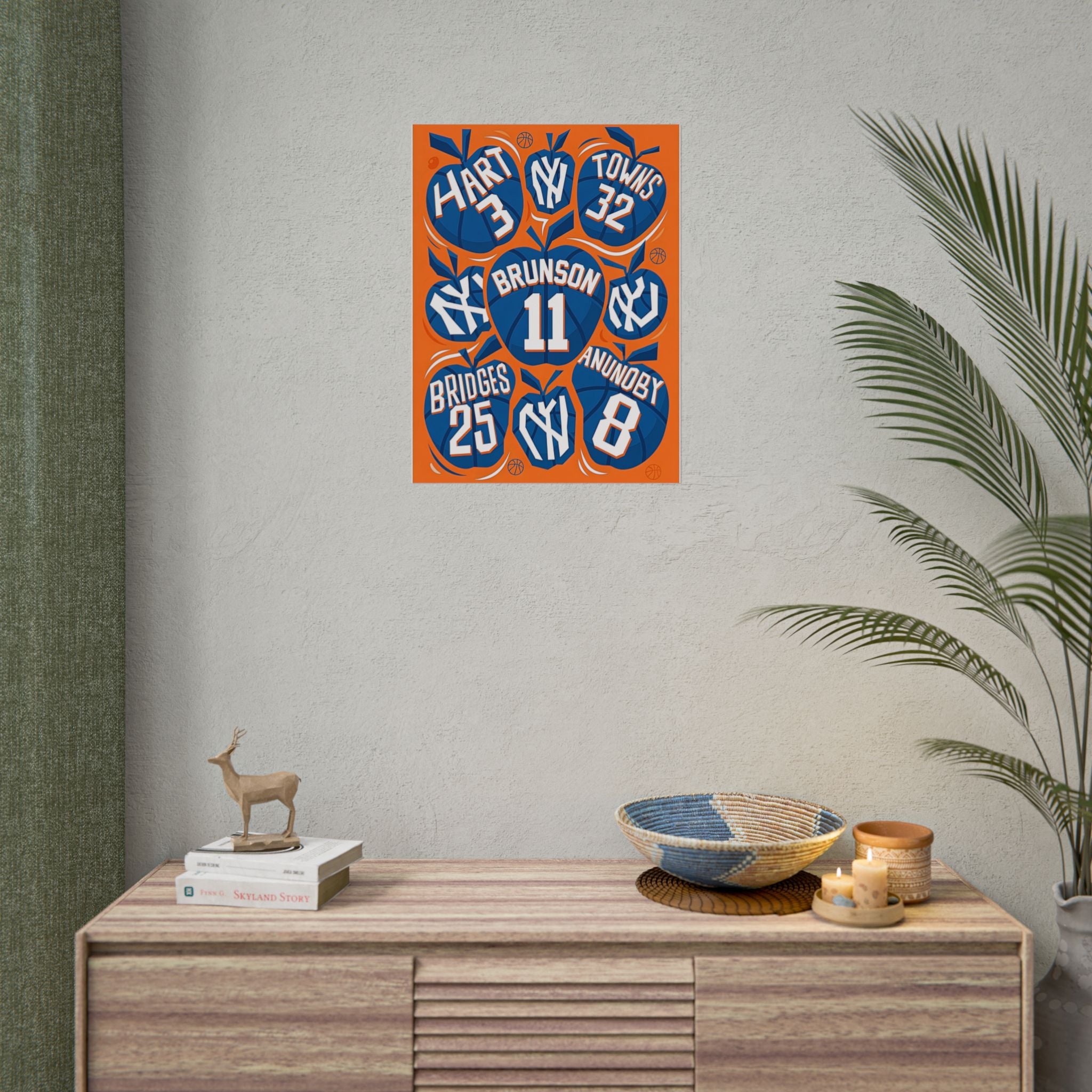 New York Knicks 2026 Championship Wall Art | Brunson and Team Retro Print