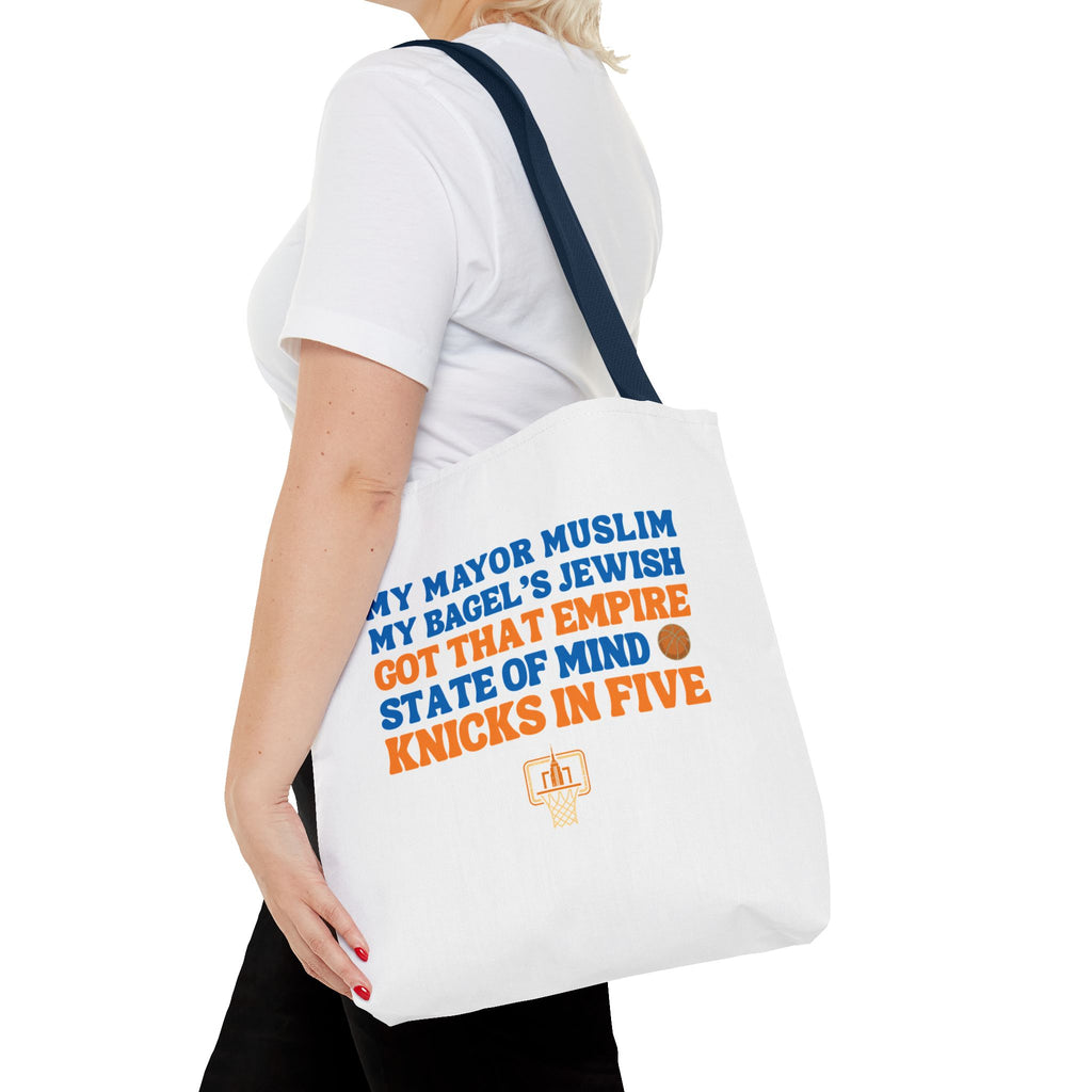 My Mayor Muslim Knicks In Five Tote Bag | NY Knicks Championship 2026 Fan-Art | Basketball Gift